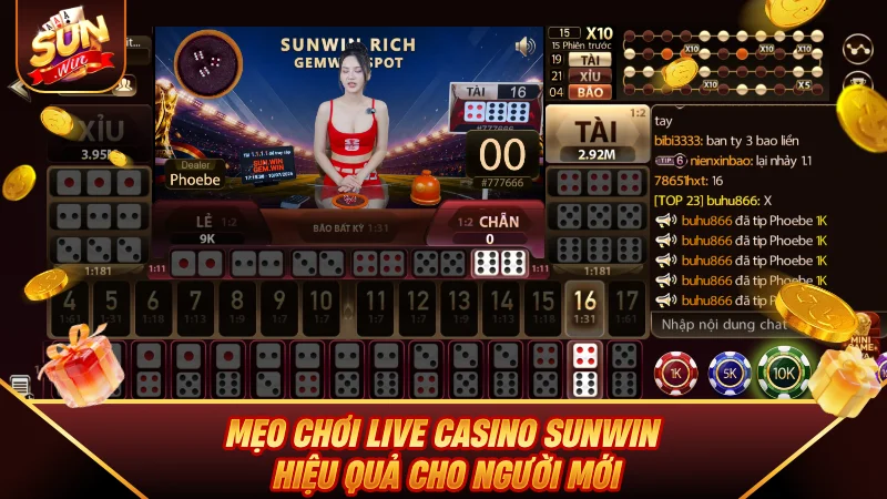 Mẹo chơi Live Casino SUNWIN hiệu quả cho người mới